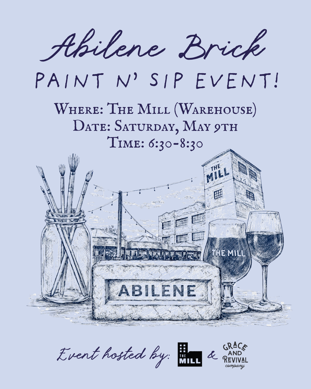 Paint N' Sip - Abilene Brick Painting Class at The Mill